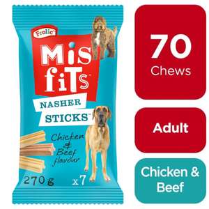 70 Misfits Frolic Nasher Sticks Large Dog Treats Chicken & Beef £10.99 @ marspetcare_store / eBay