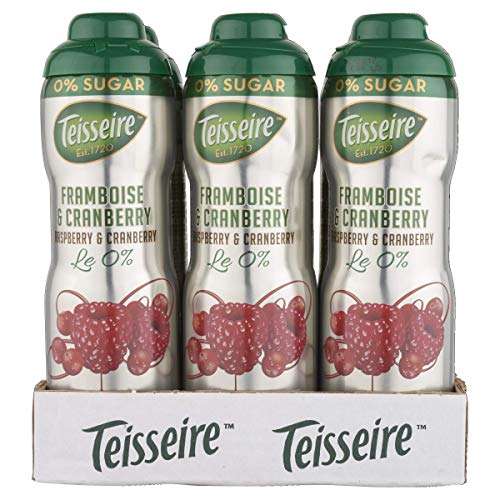 Teisseire Sugar Syrup Low Calorie Raspberry & Cranberry Sugar Free Cordial (Pack of 6x600 ml) £8.88 - Usually dispatched in 1-2 m @ Amazon
