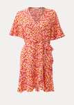 Orange Ditsy Crinkle Jersey Wrap Mini Dress + 99p collection
