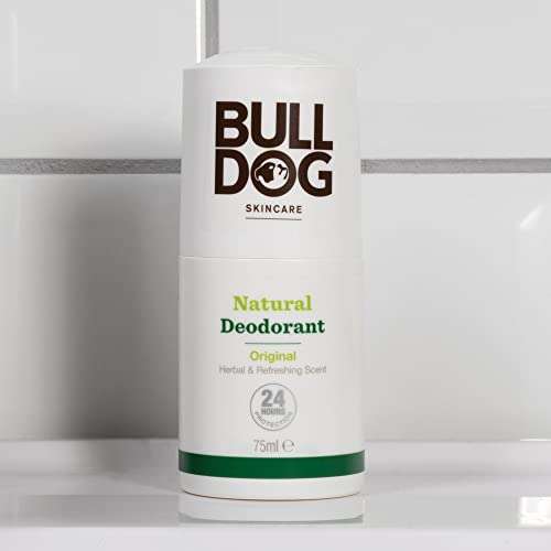 BULLDOG - Bodycare for Men | Original Roll On Natural Deodorant | 24hr odour protection | 75 ml