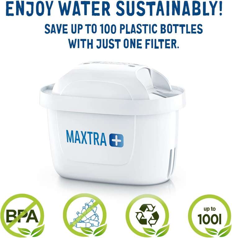 BRITA Marella fridge water filter jug, 2.4 L - White. Annual Pack, Includes 12 x MAXTRA+ filter cartridges