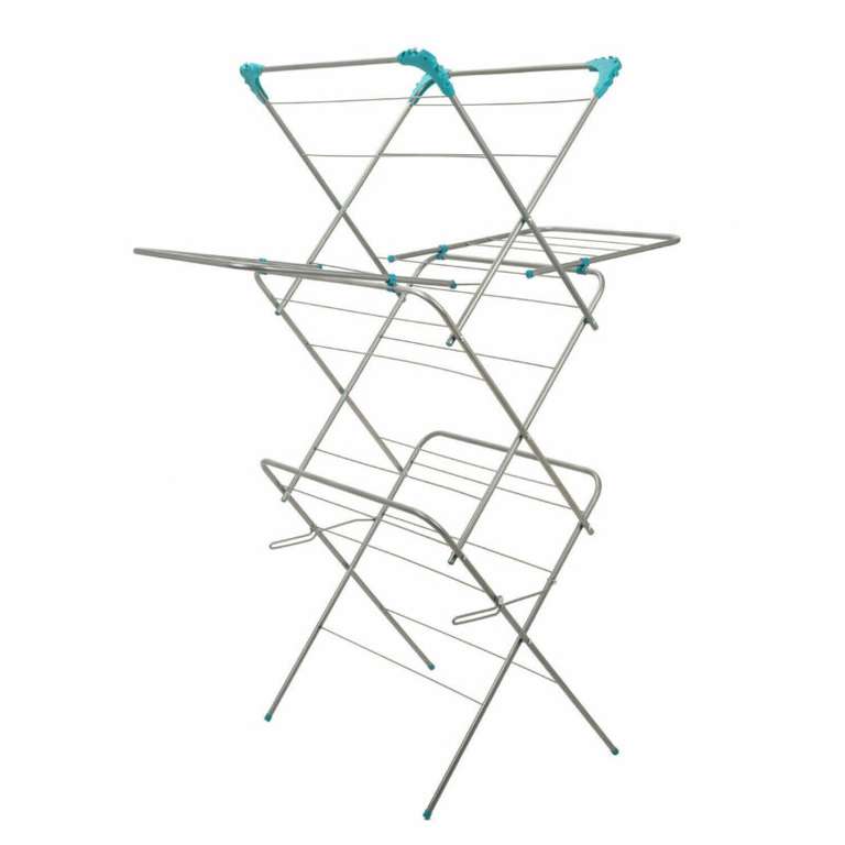 3 Arm Folding Clothes Airer With Wings Reduced with code