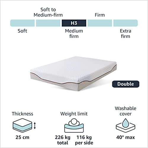 Amazon Brand Alkove 7-Zone Hybrid Memory Foam Pocket Sprung Mattress with Cooling Gel Technology - double - £149.15 @ Amazon