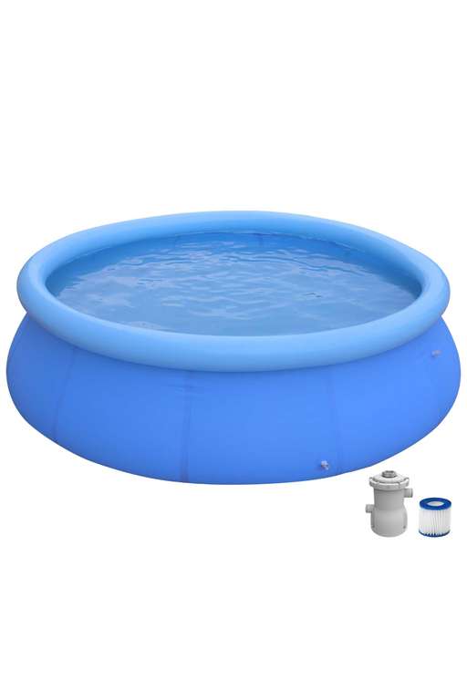 10ft Pool with Self-Supporting Inflatable Ring and Filter Pump