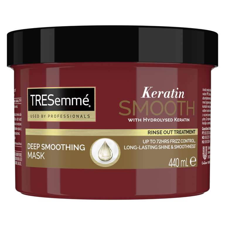 TRESemmé Keratin Smooth Deep Smoothing Mask rinse-out hair treatment, hydrolysed keratin for soft, shiny, frizz-free hair 440ml - £2.85 S&S