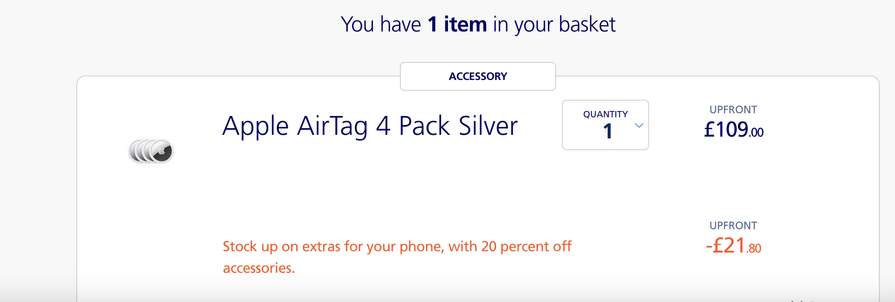 Apple AirTag 4 Pack - Silver