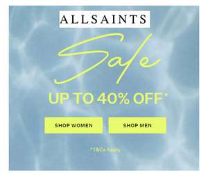 Up to 40% off the Sale Plus Free Delivery and Returns @ All Saints