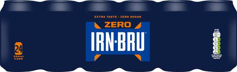 IRN-BRU Zero Carbonated Soft Drink, 24 Pack, 330ml Cans £6.75 s&s