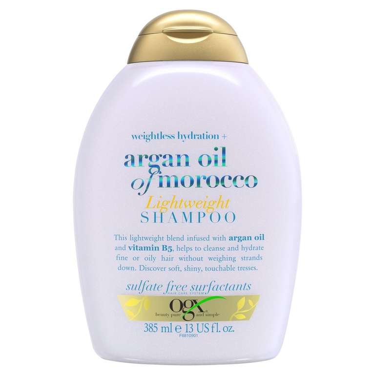 OGX Weightless Hydration Argan Oil Lightweight Shampoo For Fine Hair 385ml instore Gamston