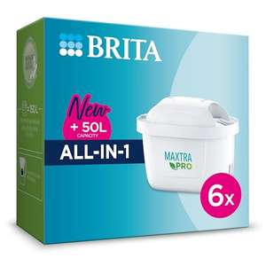 BRITA MAXTRA PRO All In One Water Filter Cartridge 6 Pack - Original BRITA refill reducing impurities, chlorine