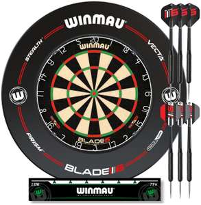 Winmau Blade 6 Professional Dartboard Surround and Darts Set + Free click and Collect