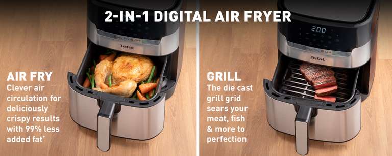 Easy Fry Precision+ 2in1 EY505D27 Air Fryer & Grill - 1.2kg Stainless Steel - £71.20 delivered using code @ Tefal