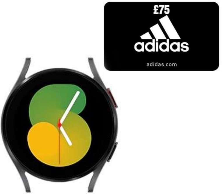 Samsung Galaxy Watch5 40mm GPS Smart Watch (Watch Face Only) + £75 adidas Voucher £166.50 / £116.50 With Any Trade In @ Samsung EPP