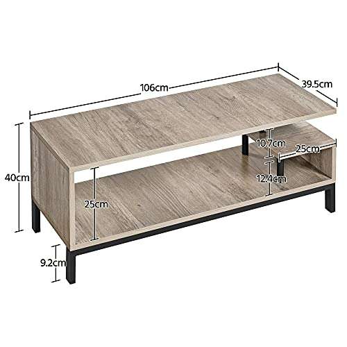 Yaheetech TV Stand Up to 55 inch with Metal Frame And Industrial Style (in Grey) - Sold by Yaheetech UK