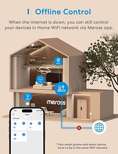meross MSS110 Mini Smart Plug - Meross WiFi Plugs £33.78 at Amazon