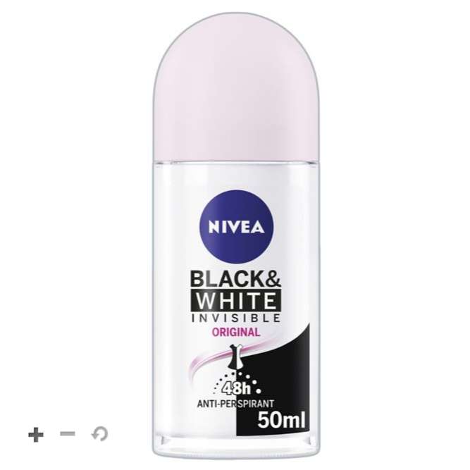 NIVEA Anti-Perspirant Deodorant Roll-On 48 Hours Deo 50ml Pearl & Beauty / Black & White Original / Pure Invisible (£1.50 C&C)