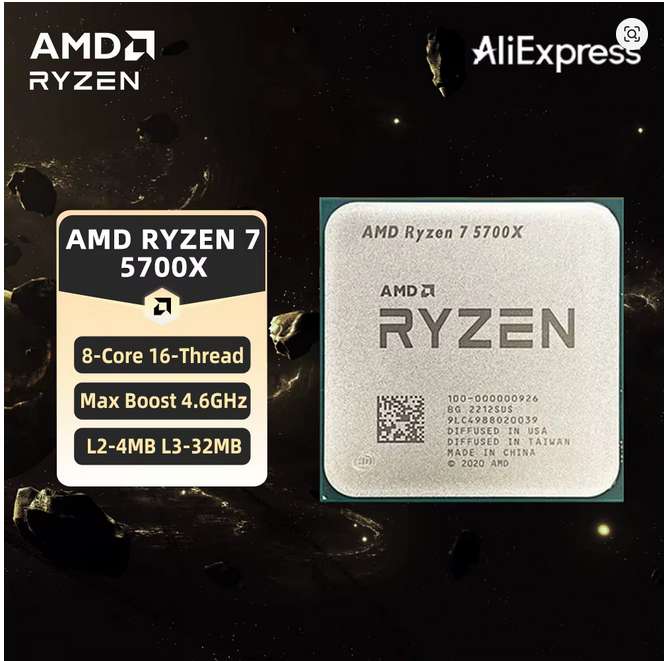 Ryzen 7 5700X CPU – 8C/16T Zen 3, 3.4–4.6GHz, PCIe 4.0 at