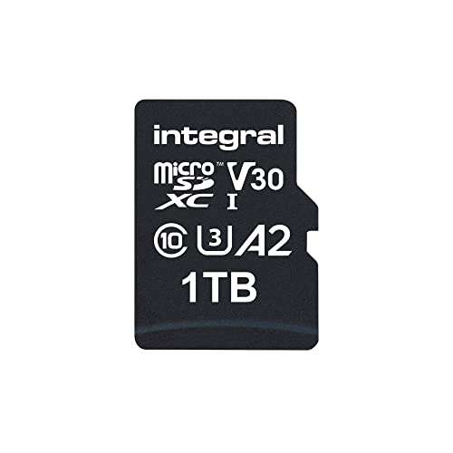 1TB - Integral UltimaPRO A2 V30 High Speed Micro SD Card (SDXC) UHS-I U3 + Adapter - 180/150MB/s R/W - £104.95 @ Amazon