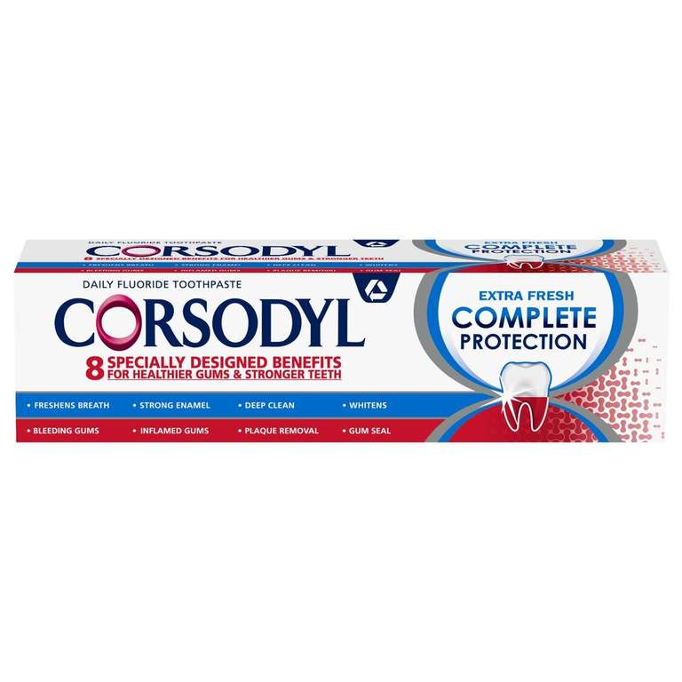 Corsodyl Complete Protection Extra Fresh Toothpaste 75ml - £3.00 Clubcard Price @ Tesco