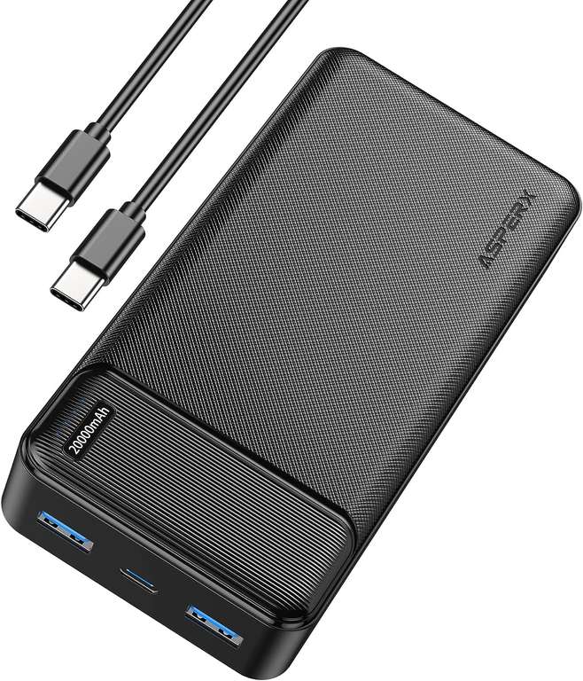 AsperX 22.5W Power Bank Fast Charging, [Charge 3 Devices at once] 20000mAh with voucher - Sold by JIAHONGJING STORE