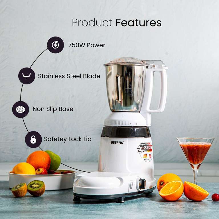 3-In-1 Wet and Dry Electric Indian Mixer Grinder 750W - £60.29 Delivered with Code @ Geepas