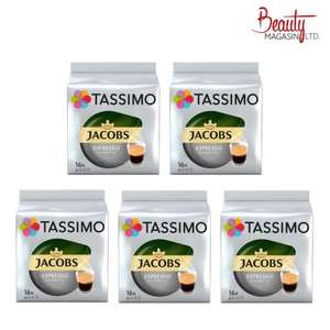 Tassimo Jacobs Espresso or Ristretto Coffee - Pack of 5 80 t disc £16.15 delivered, using code @ eBay / beautymagasin