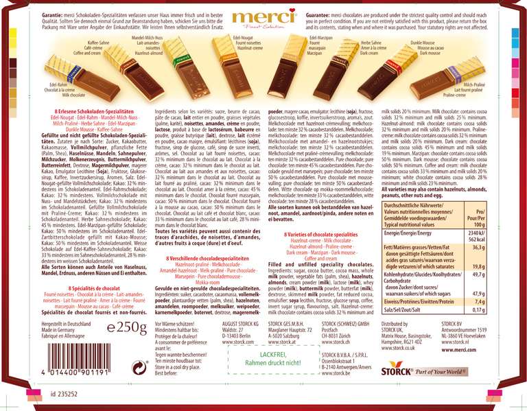 Merci Finest Milk & Dark Chocolate Box 250 g £3.80 at Amazon - hotukdeals