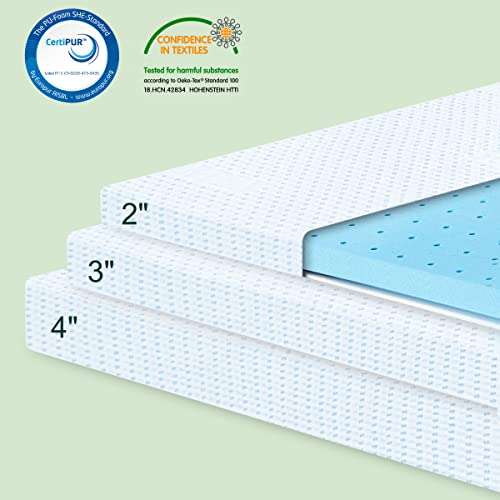 CHUN YI 3 inch Thick Double Memory Foam Mattress Topper With Anti-Slip Ventilated Hypoallergic Bamboo Cover, (7.5cm,135x190cm)