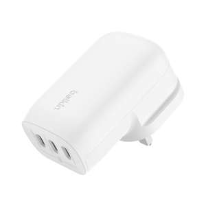 Belkin BoostCharge 3-Port USB-C Wall Charger with PPS 67W, USB-C PD 3.1, SFC & SFC2 Compatible.