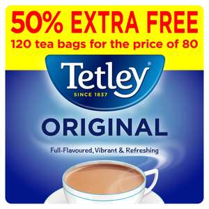 Tetley Original Tea Bags x120 (50% Extra Free) £2.25 @ Iceland