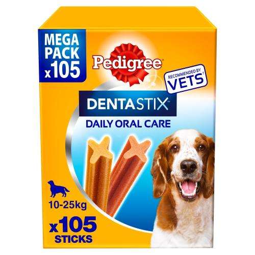 Pedigree Dentastix Daily Medium Dental Chews 105 sticks £15.60 + delivery @ Monster Pet Supplies