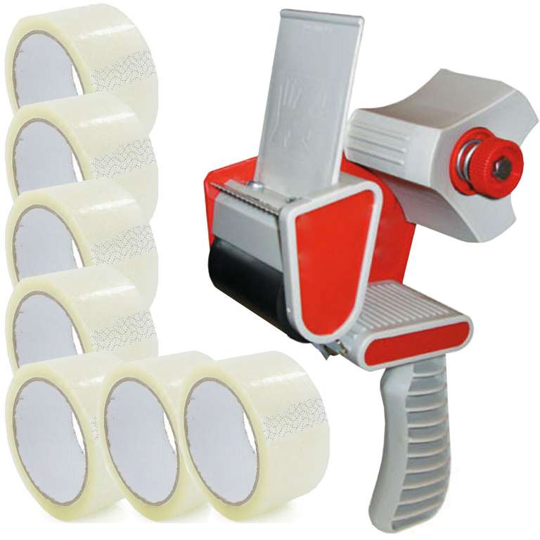 Tape Gun Dispenser + 12 Huge Rolls of Clear 48mm x 66m Parcel Packing Tape - sold by Foido Experience