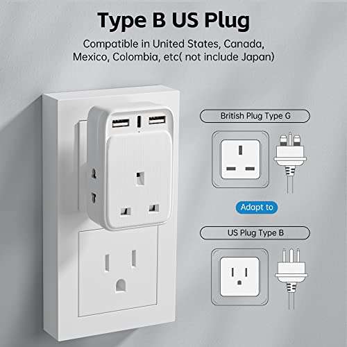 UK to US Travel Adapter - £8.96 sold by Tidydow Ltd @ Amazon