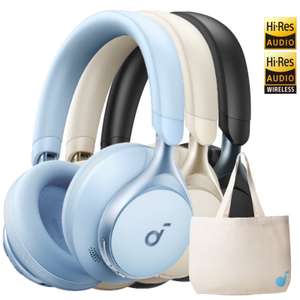 Soundcore by Anker, Space One - Adaptive Active Noise Cancelling Headphones (Black/Blue/Gold) + soundcore Tote Bag , using code
