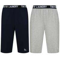 Wearside Cotton Jersey Lounge Shorts (Navy/Grey) with Code