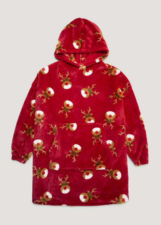 Kids Reindeer Christmas Snuggle Hoodie - £7.50/Adults £9.50 + free click and collect @ Matalan