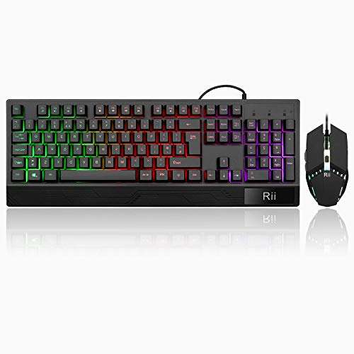 Rii Gaming Keyboard and Mouse, RGB Light Up £16.98 @ Greetek / Amazon