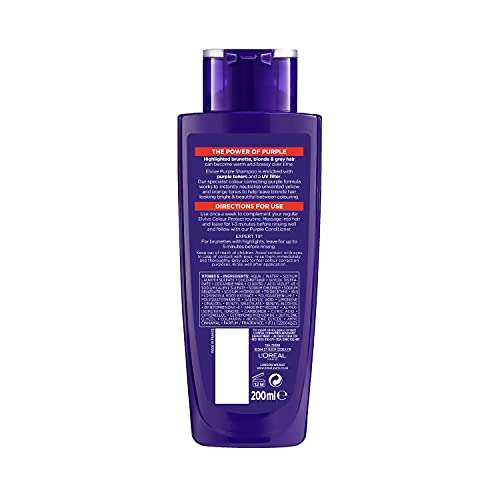 L'Oreal Paris Elvive Colour Protect Anti-Brassiness Purple Shampoo, 200ml £3 @ Amazon
