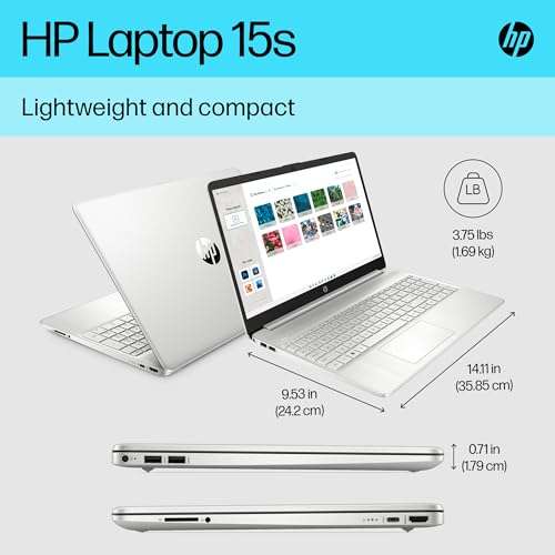 HP Laptop PC 15s-fq5030sa | Intel Core i7-1255U Processor | 8GB RAM | 512GB SSD | Intel Iris Xe Graphics | 15.6 inch Full HD 16:9 display