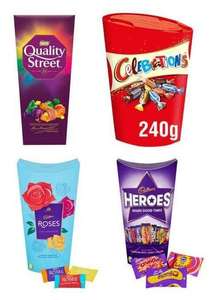 Celebrations 240g, Quality Street 232g, Roses 290g, Heroes 290g - £2 each (Clubcard Price) @ Tesco