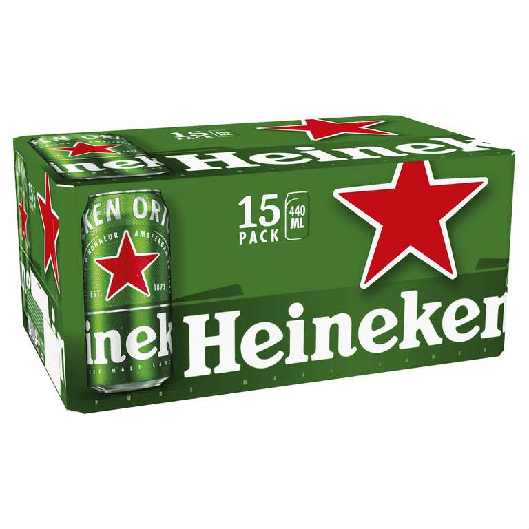 2x Heineken Premium Lager Beer, 15 x 440ml (30 total)