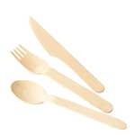 Fiesta Compostable Disposable Wooden Forks (Pack of 100), 155 mm / 6 inch, FSC Certified Betula Wood, Biodegradable, Plastic Free