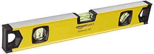 Amazon Basics 40.6 cm Shock Resistant Aluminum Alloy Magnetic Spirit Level Plumb/Level/180 90 45-Degree Bubbles £8.32 @ Amazon