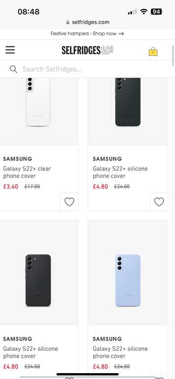 Samsung Galaxy S22 series phone cases from £3.40 delivered @ Selfridges