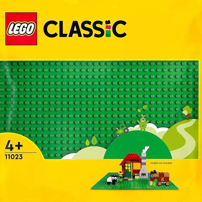 LEGO 11023/11025/11026 Classic Green Blue or White Baseplate, Square 32x32 Stud Building Grass Base - £6.61 @ Amazon