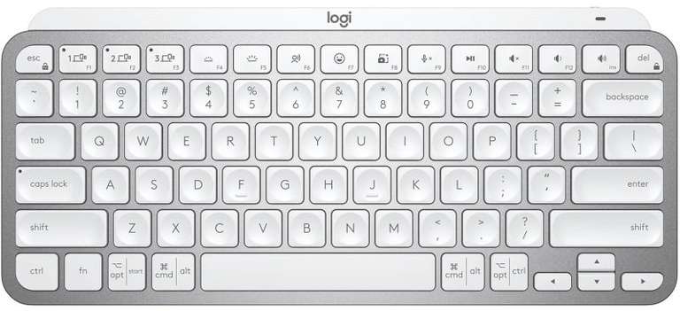 Logitech MX Keys Mini Backlit Bluetooth Wireless Keyboard, Pale Grey