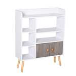 HOMCOM Multi-Shelf Modern Bookcase Freestanding Storage w/Cabinet 6 Shelves Wood Legs - £43.99 Sold & Dispatched By MHSTAR @ Amazon