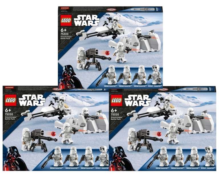 3 for 2 on LEGO in store and online Mix or Match e.g. LEGO Star Wars 75320 Snowtrooper Pack x3 £36 (£12 each) @ Sainsbury's