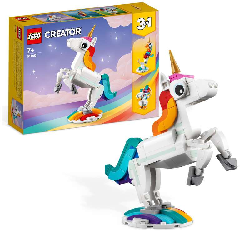 LEGO Creator 3 in 1 Magical Unicorn Toy Animal Playset 31140 - Free C&C
