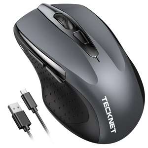 TECKNET Bluetooth Mouse, Rechargeable Bluetooth Wireless Mouse(Tri-Mode: BT 5.0/3.0+2.4G), 4800DPI - Sold by TECKNET
